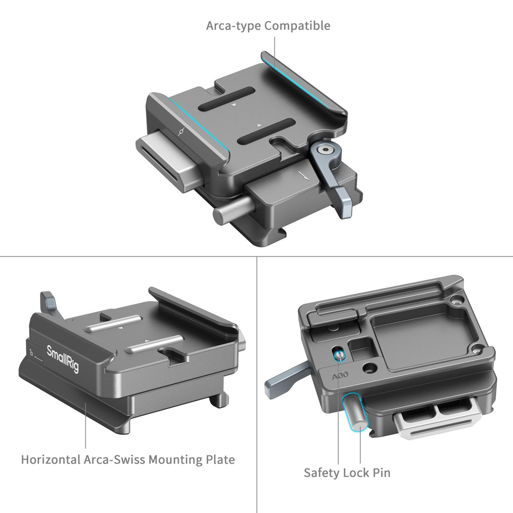 SmallRig 4639 HawkLock H38 Arca-Swiss Quick Release Plate for DJI Stabilizers.